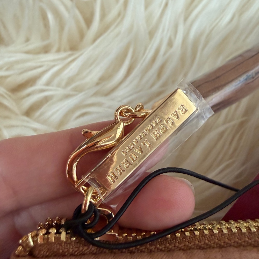 Ralph Lauren Tan Suede Zip Wristlet Pouch - Picture 4 of 5